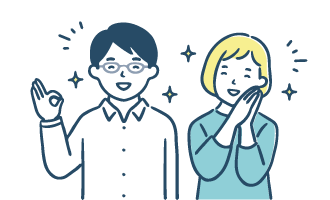 喜ぶ両親