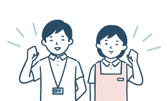 ガッツポーズをする男女
